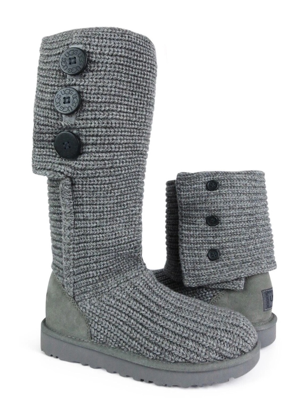 UGG Classic Cardy Grey Knit Boots